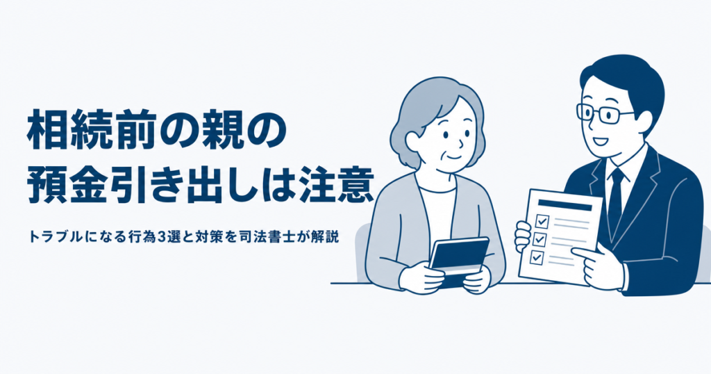 相続前の親の預金引き出しは注意