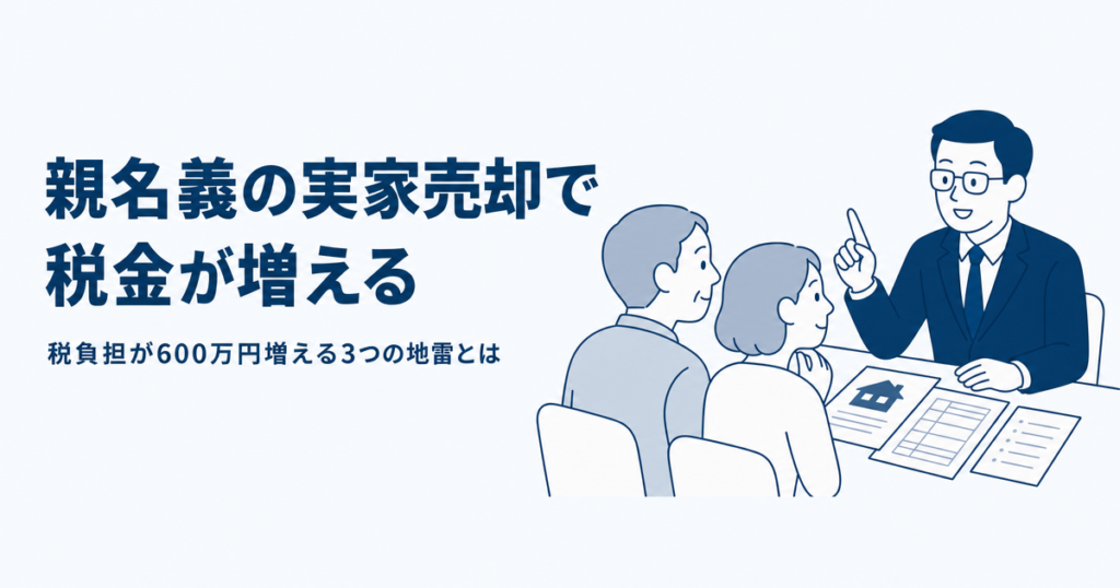 親名義の実家売却で税金が増える