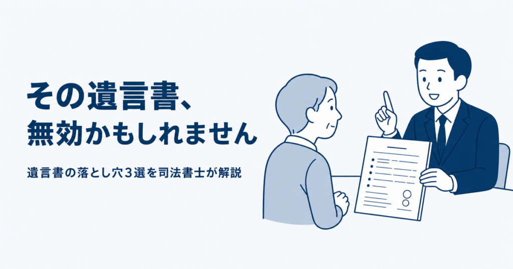 その遺言書、無効かもしれません