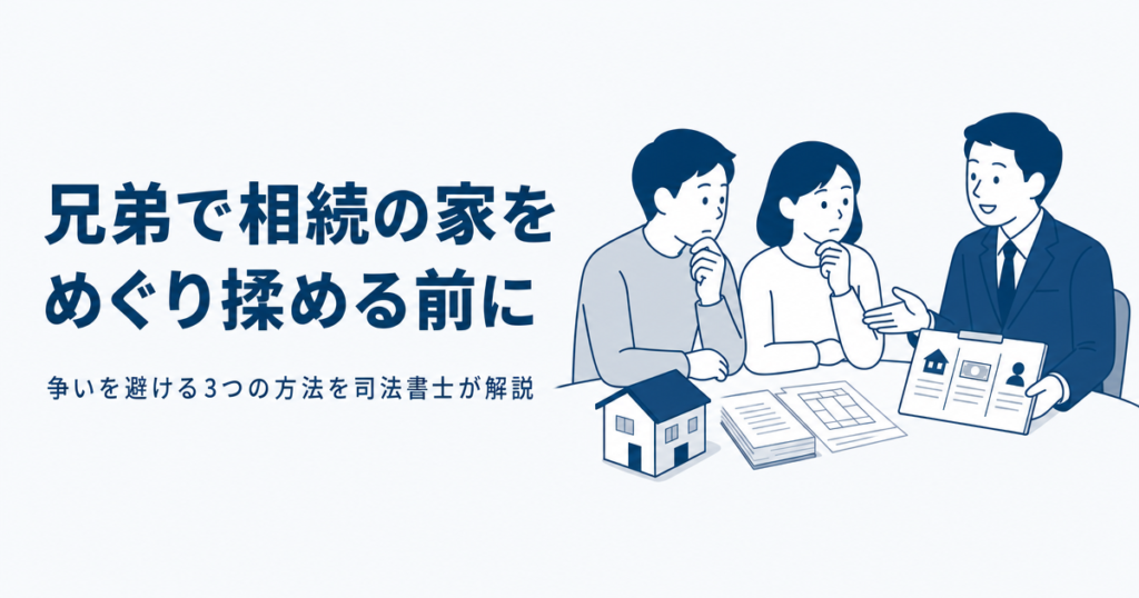兄弟で相続の家をめぐり揉める前に