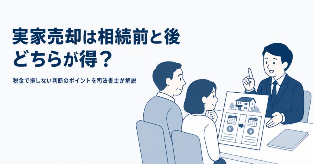実家売却は相続前と後どちらが得？