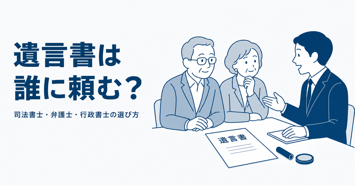 遺言書は誰に頼む?